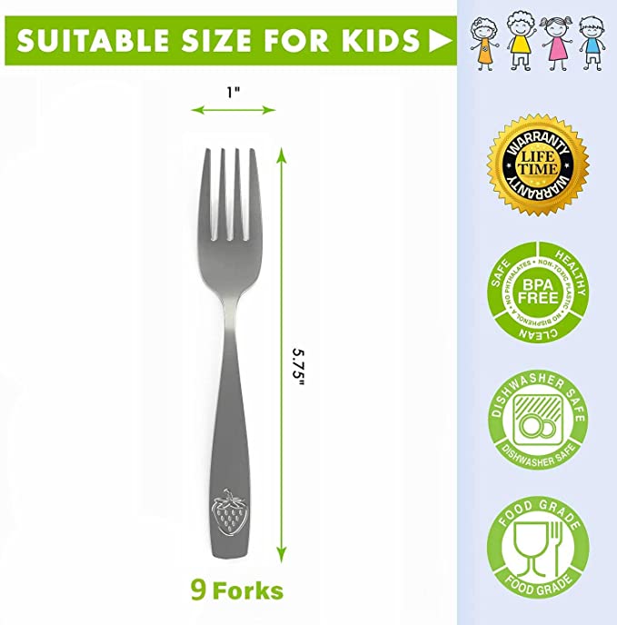 12 Pieces Toddler Utensils Kids Rainbow Silverware Set, Stainless Steel  Childrens Safe Forks and Spoons, Metal Kids Cutlery Set, Dishwasher Safe
