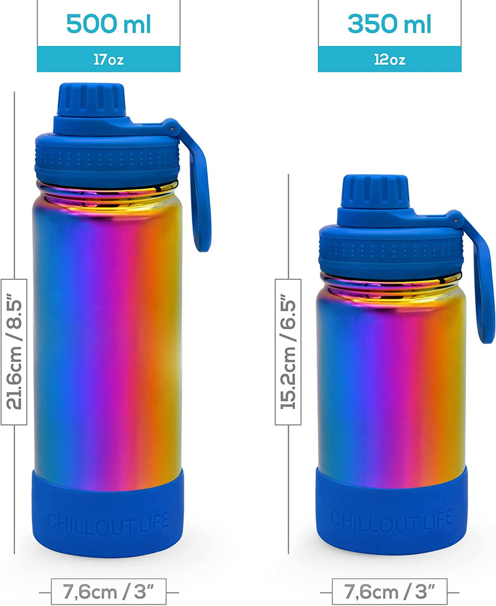 CHILLOUT LIFE Stainless Steel Water Bottle for Kids School: 12 oz Double  Wall Insulated Cola Bottle Shape