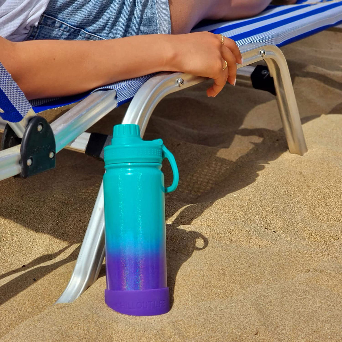CHILLOUT LIFE 17 oz Insulated Kids Water Bottle with Leakproof Spout L