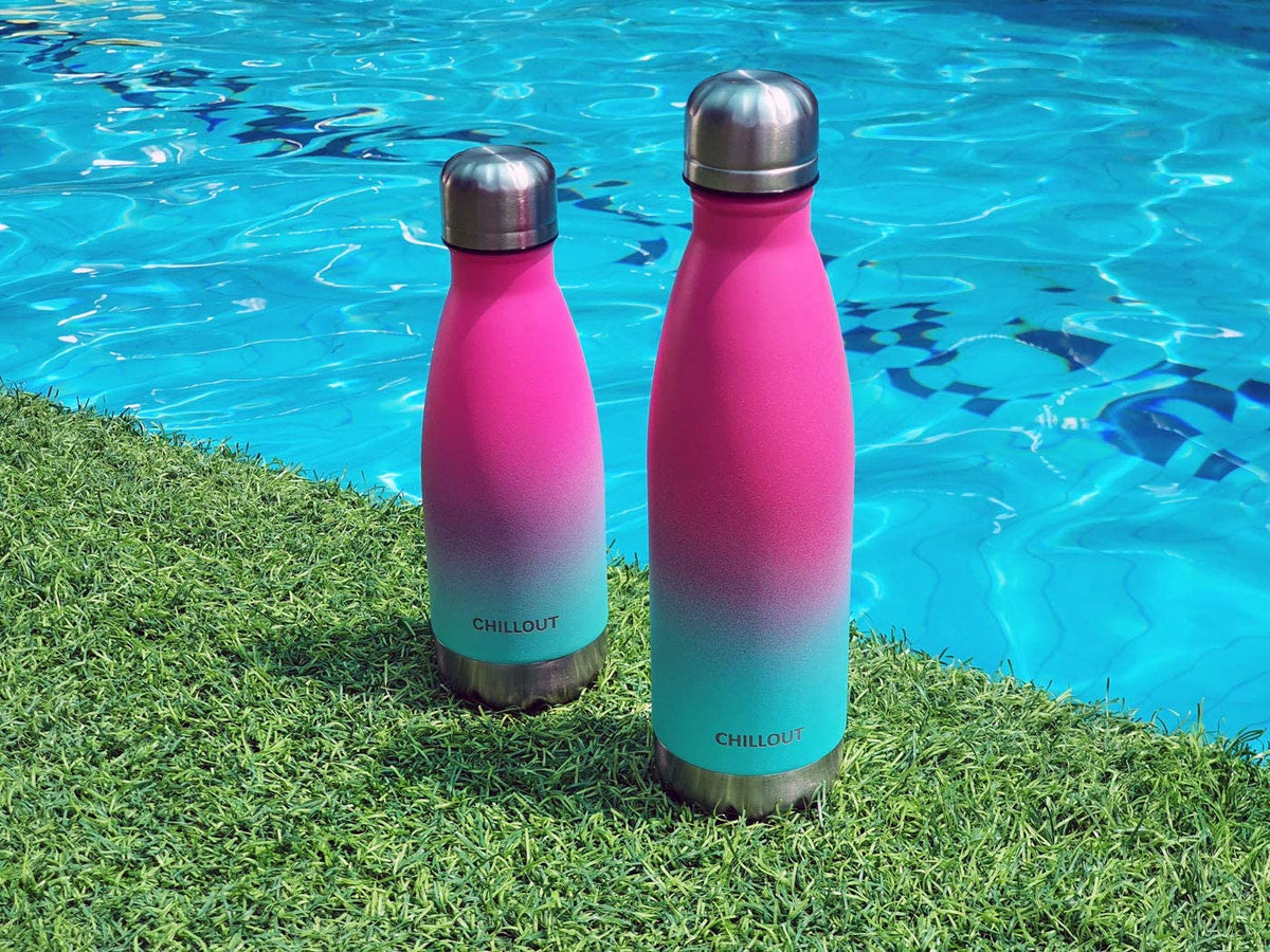 CHILLOUT LIFE 2 Pack Stainless Steel Water Bottle for Kids School: 12 oz  Double Wall Insulated Cola Bottle Shape