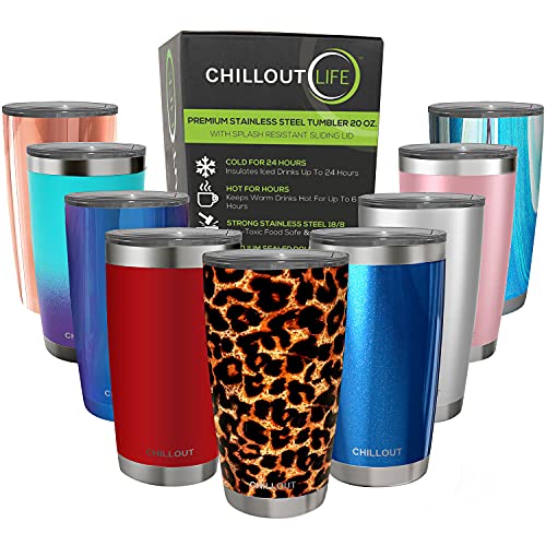 CHILLOUT LIFE 20 oz Stainless Steel Tumbler with Spill Proof Tritan Lid - CHILLOUT LIFE