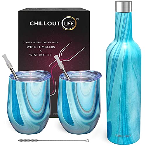 CHILLOUT LIFE 20 oz Stainless Steel Tumbler with Spill Proof Tritan Li