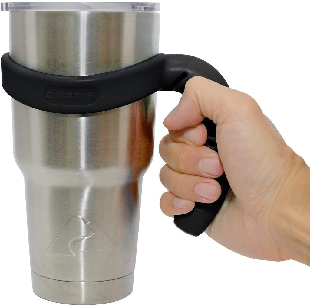 2 Handles for CHILLOUT LIFE Tumbler 30 oz / YETI / Ozark Trail & Other 30  oz Tumblers (Black, One Ring)