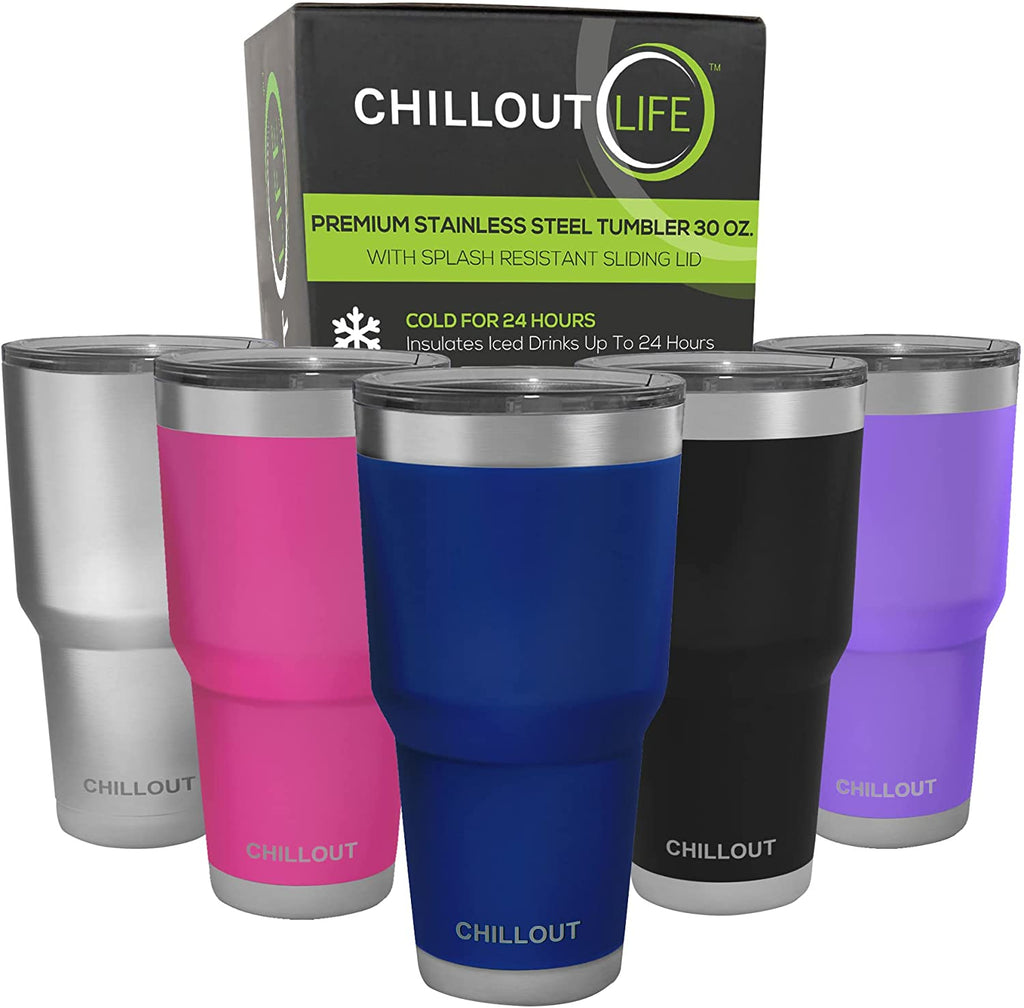 CHILLOUT LIFE 30 oz Stainless Steel Tumbler with Spill Proof Tritan Lid - CHILLOUT LIFE