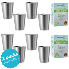 CHILLOUT LIFE Stainless Steel Cups 16 oz for Kids and Adult (4-Pack) A