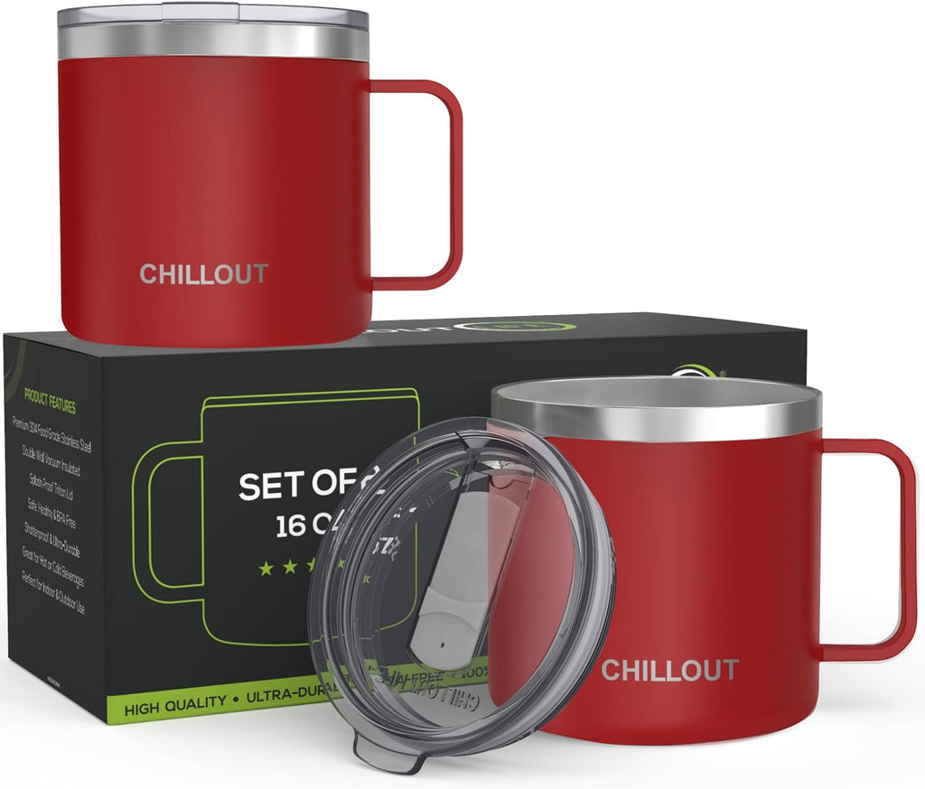 CHILLOUT LIFE Set of 16 oz Stainless steel Vacuum Insulated Coffee