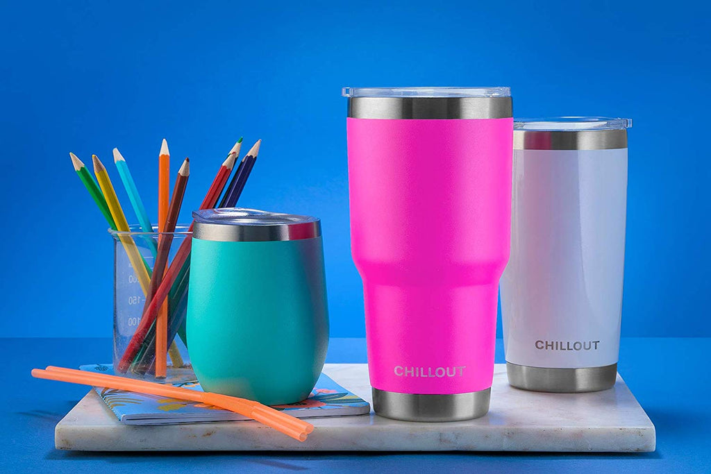 CHILLOUT LIFE 30 oz Stainless Steel Tumbler with Spill Proof Tritan Li