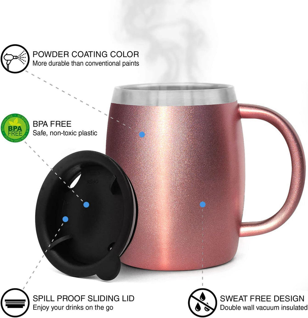 Stainless Steel Double Walled Mugs: 100% BPA Free,15 oz Metal Coffee & Tea  Cup Mug - Insulated Cups …See more Stainless Steel Double Walled Mugs: 100%
