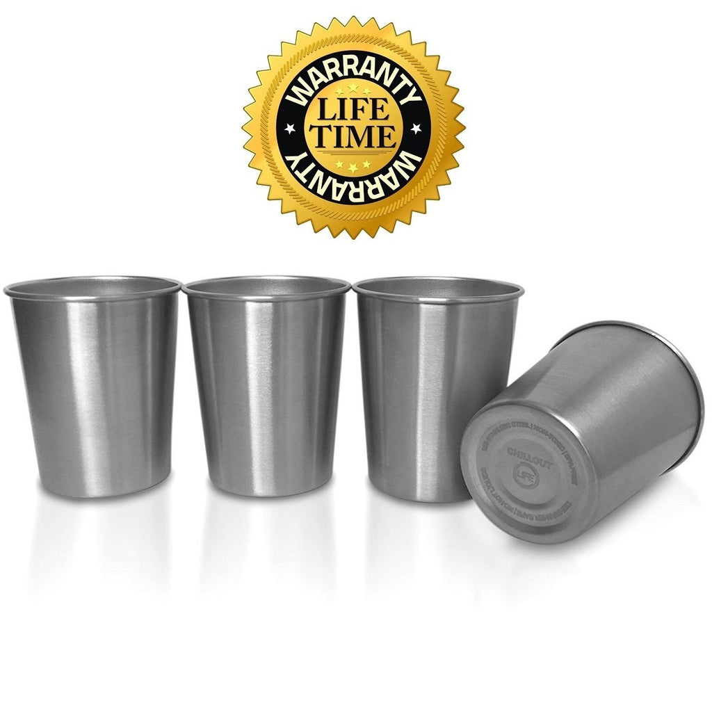 CHILLOUT LIFE Stainless Steel Cups for Kids and Toddlers 8 oz (4+4 Cup