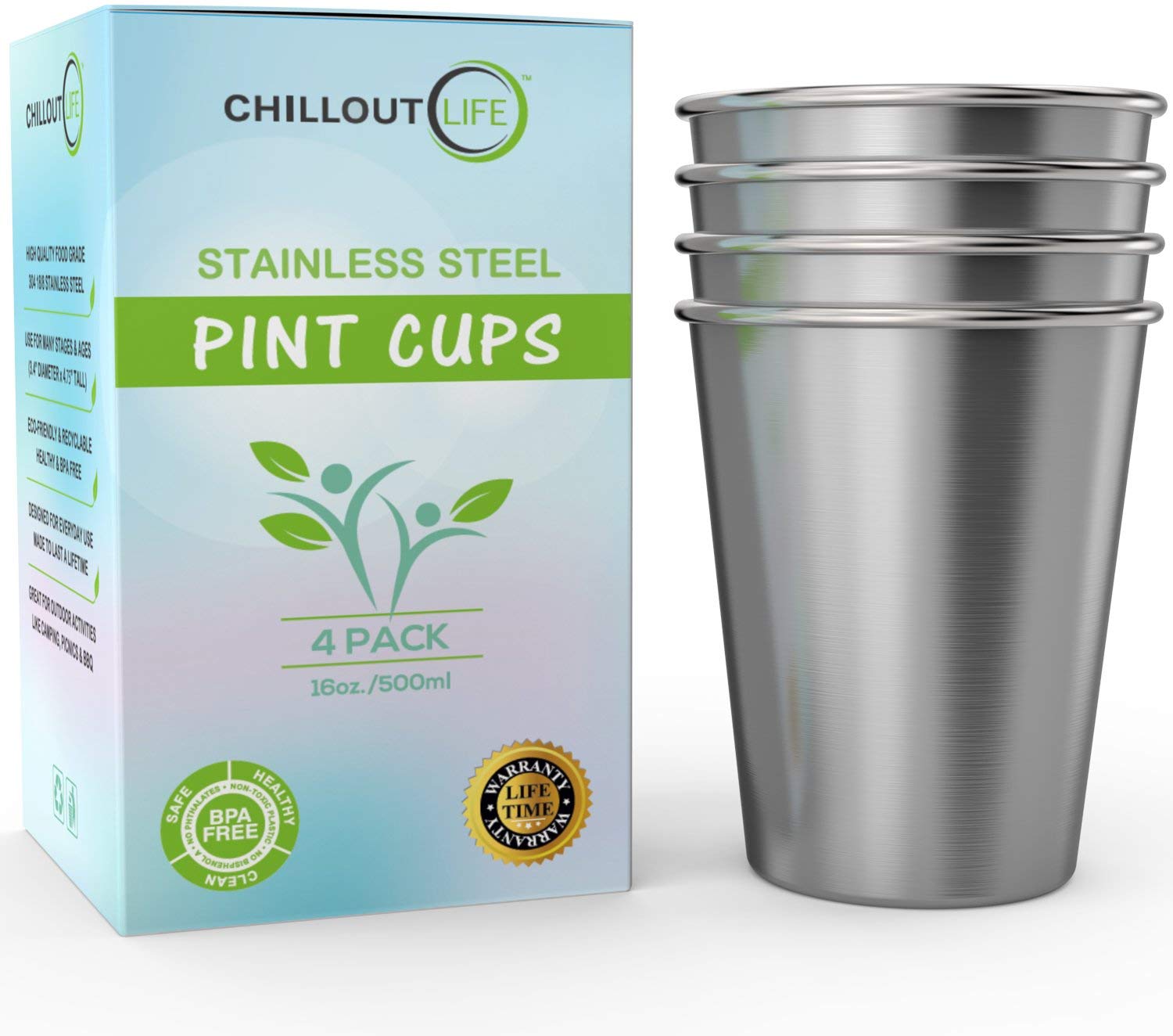 6 Pack Kids Stainless Steel Cups With Lids & Sleeves, Drinking Tumblers  BPA-Free