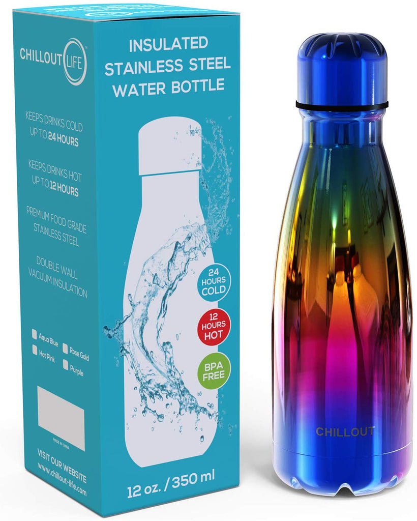 Water Bottle with Straw  Kids 12oz Stainless Steel Water Bottle