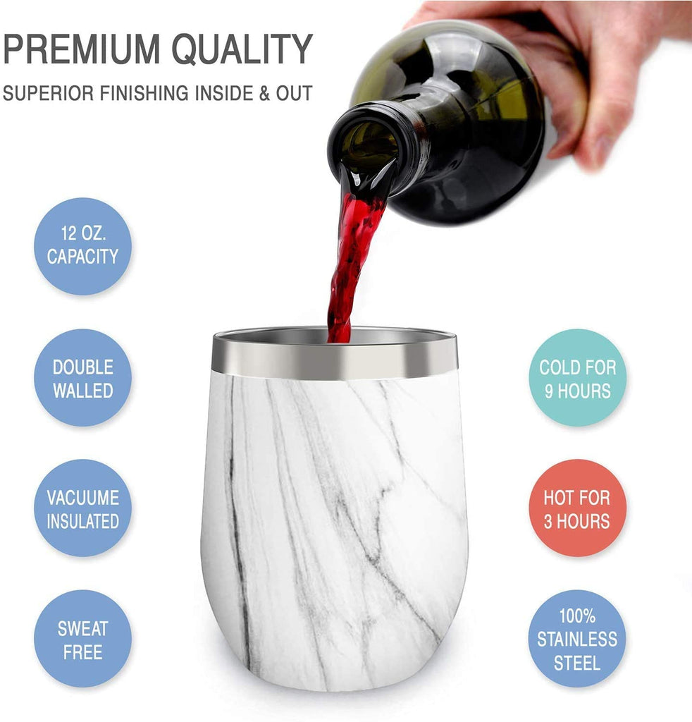 Lake Wine Glass, Anchored Soul 12oz Insulated Wine Tumbler